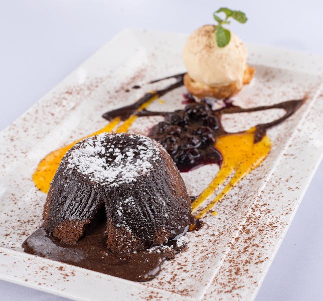 Chocolate lava cake dessert